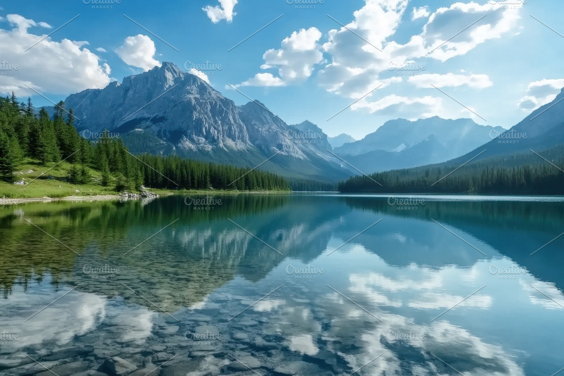 Stunning lake surrounded by mountain, a Photo by Iftikhar Alam