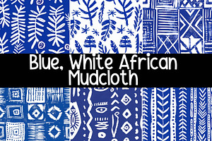 Blue And White African Mudcloth