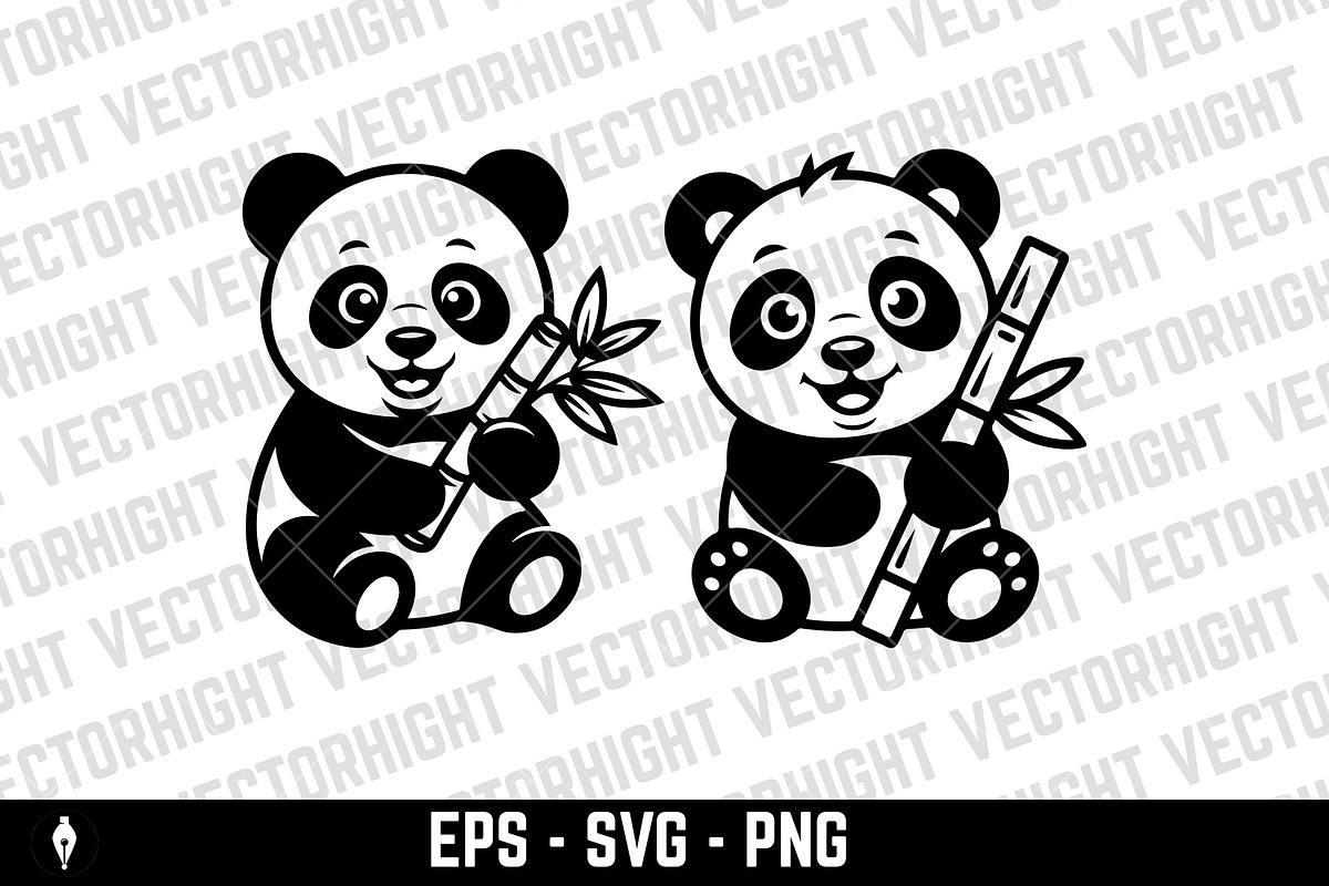 Adorable baby panda, an Animal Illustration by Vectorhight (Photo 2 of 4)