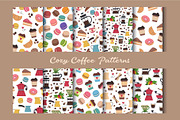 Cartoon Coffee Patterns, a Pattern Graphic by Barsuk's Shop (Thumbnail 1 of 2)