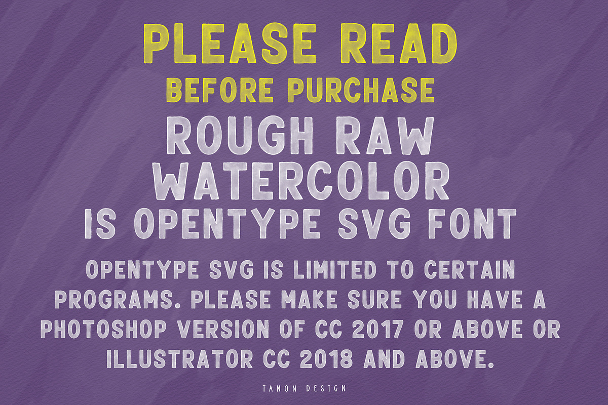 Rough Raw Watercolor Collection, a Handwritten Font by Tanondesign (Photo 8 of 10)