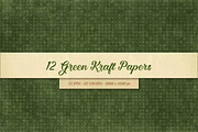 12 Green Christmas Kraft Papers, a Texture Graphic by Orange Fox (Thumbnail 3 of 3)
