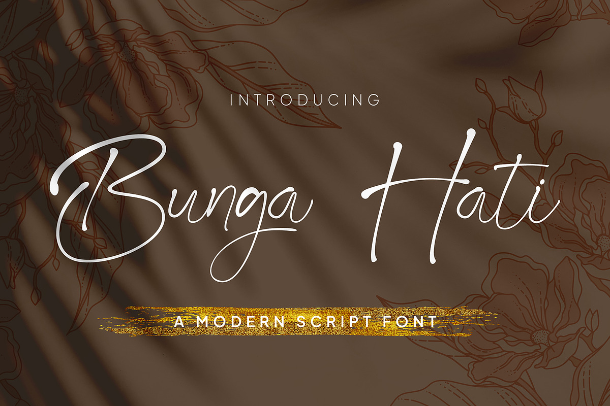 Bunga Hati - Signature Script Font, a Script Font by fluffstudio (Photo 9 of 9)