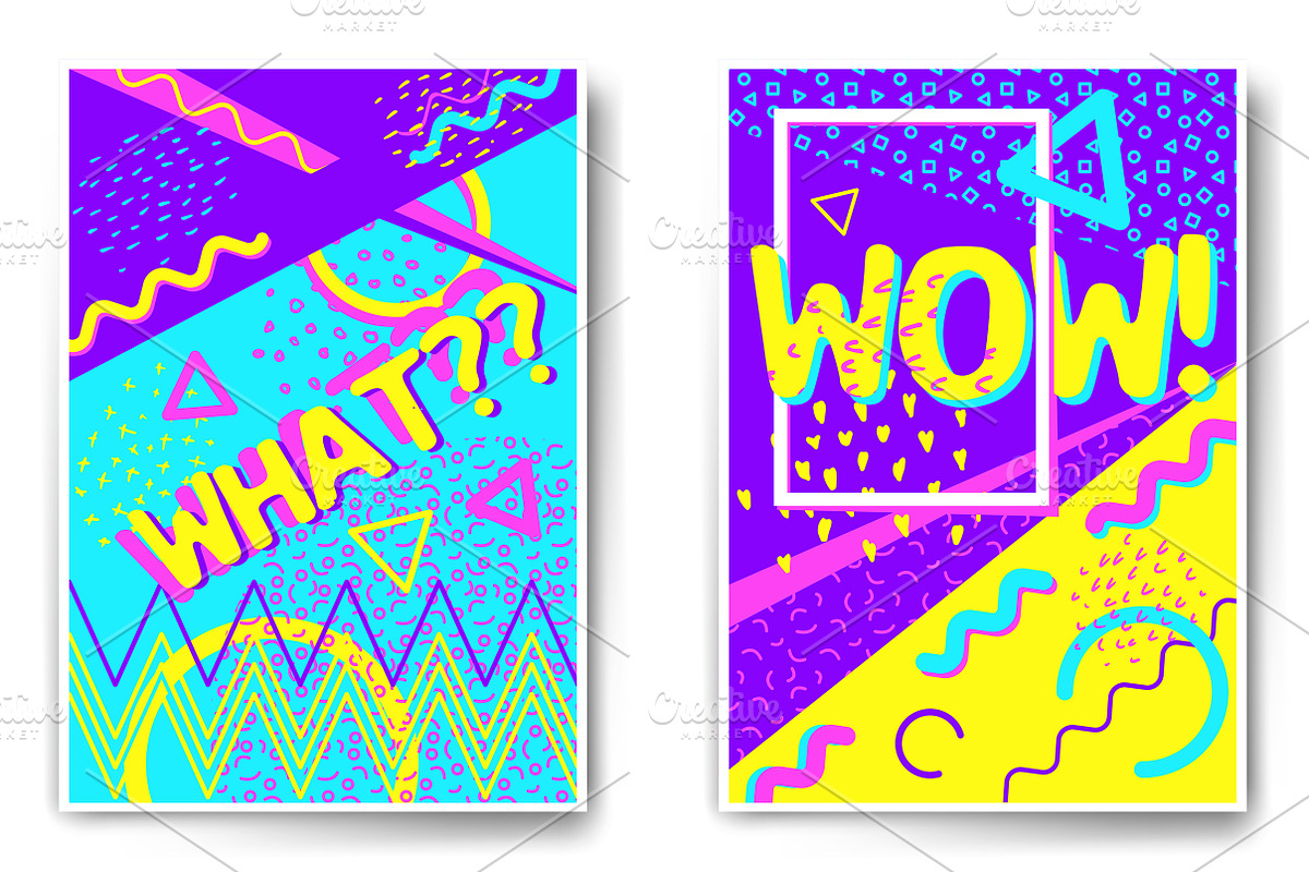 Poster Bundle, Memphis style, a Texture Illustration by OKart.studio (Photo 5 of 5)