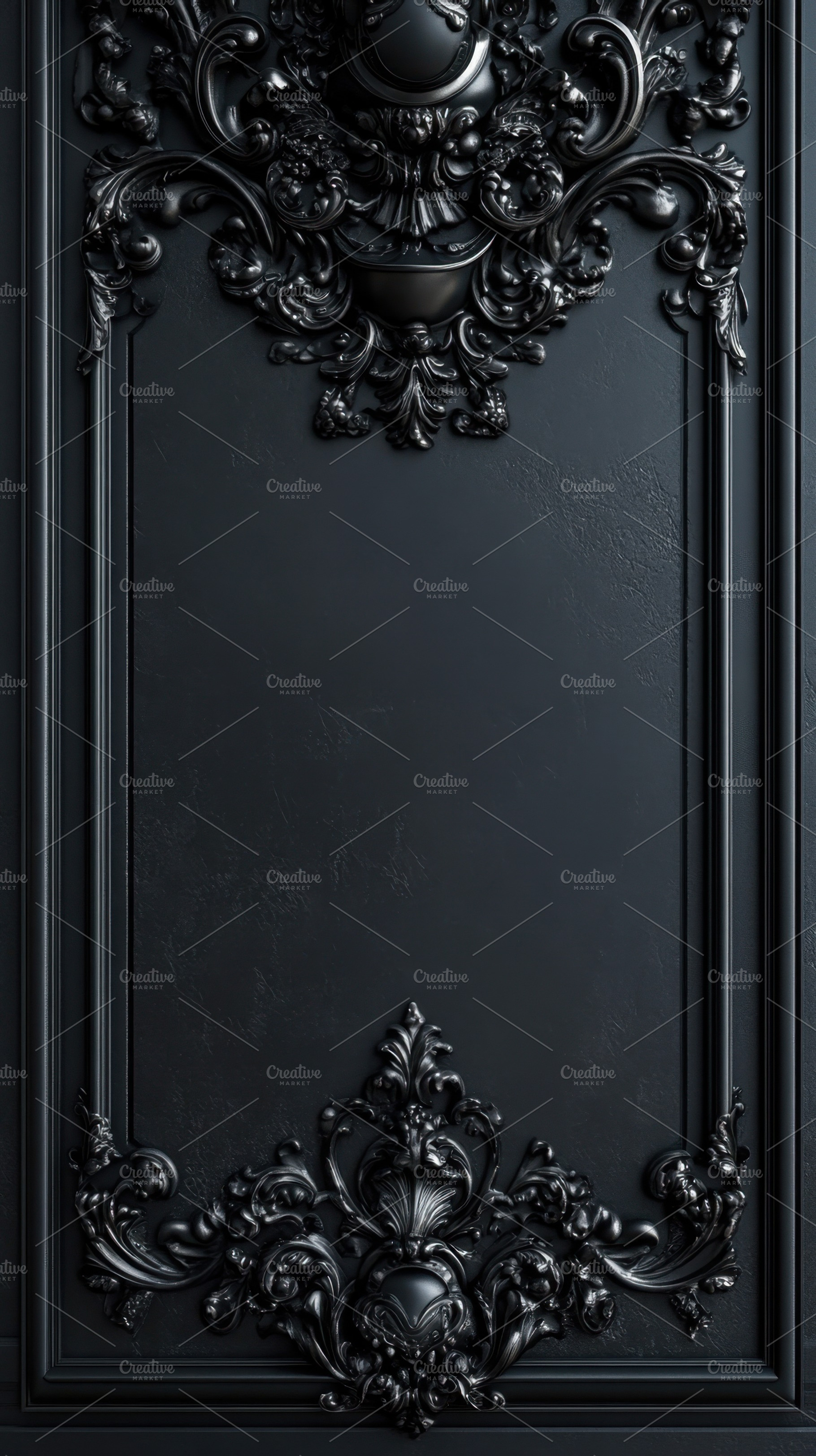 Ornate black wall panel, a Photo by Beautiful things