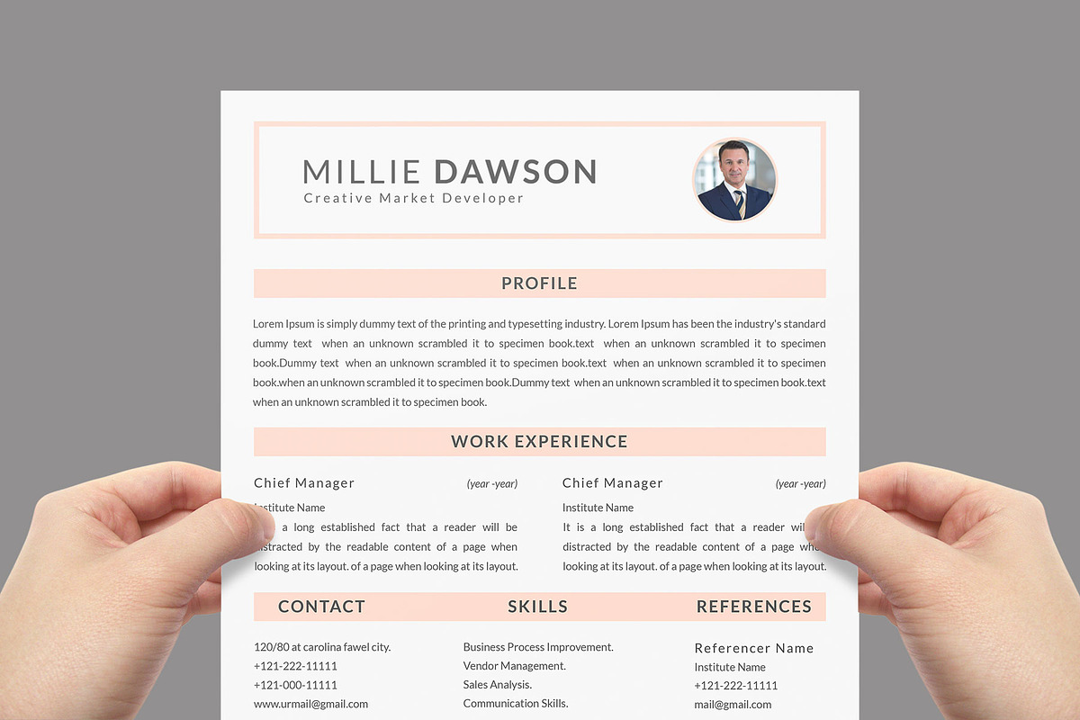 Resume Template and Cover Letter, a Resume Template by designvillage (Photo 6 of 13)