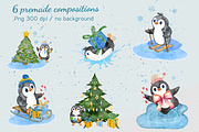 Penguin Winterland watercolor set, a Seasonal Illustration by Aurella Art (Thumbnail 4 of 17)