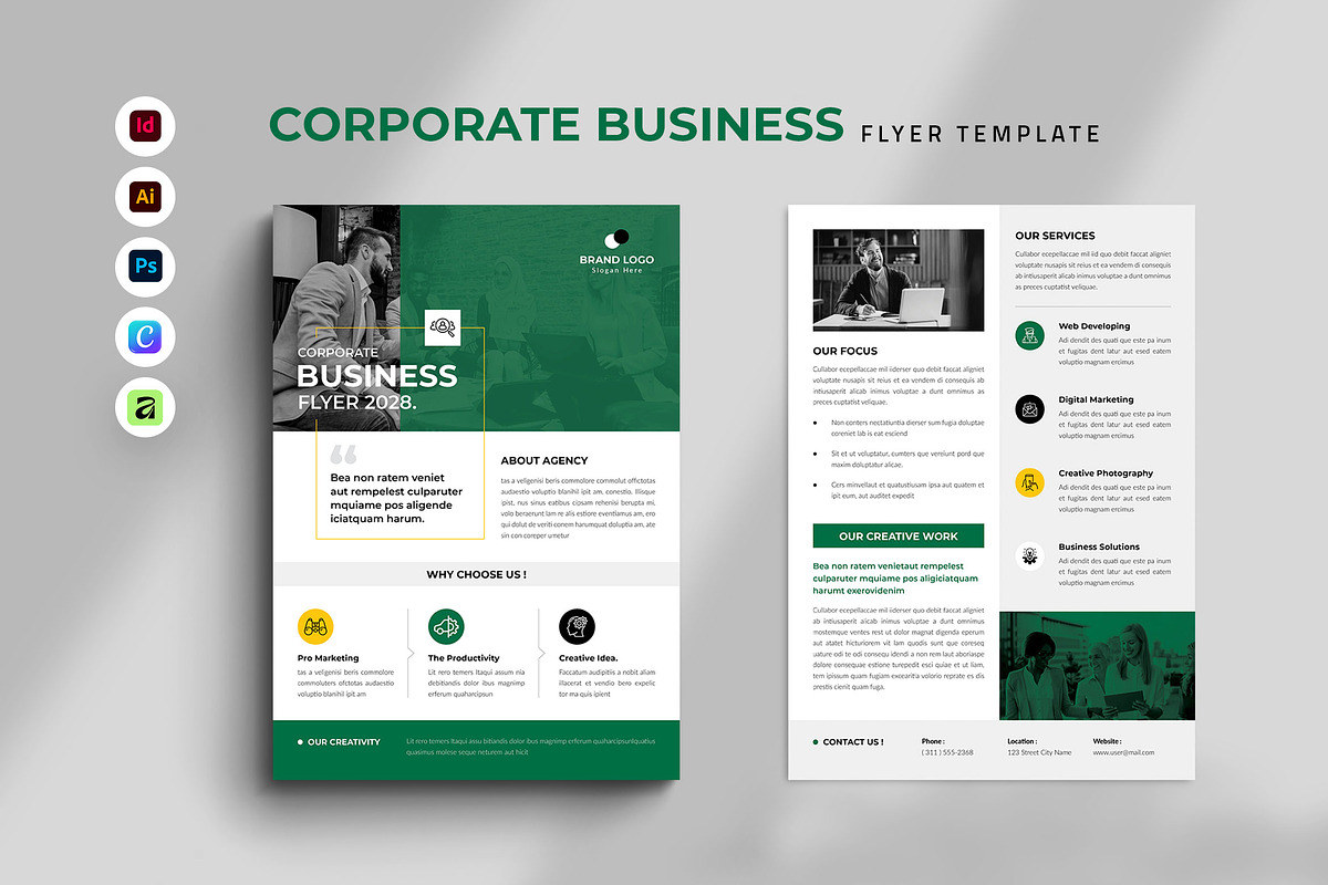 Corporate Business Flyer Template, a Flyer Template by Spark_Creative (Photo 1 of 5)
