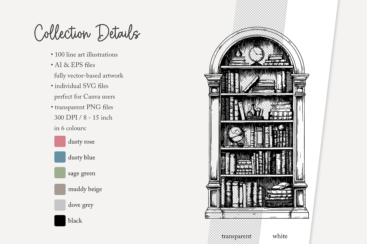 100 line art Victorian Era clip art, an Object Illustration by Poppy Lane Studio (Photo 11 of 13)