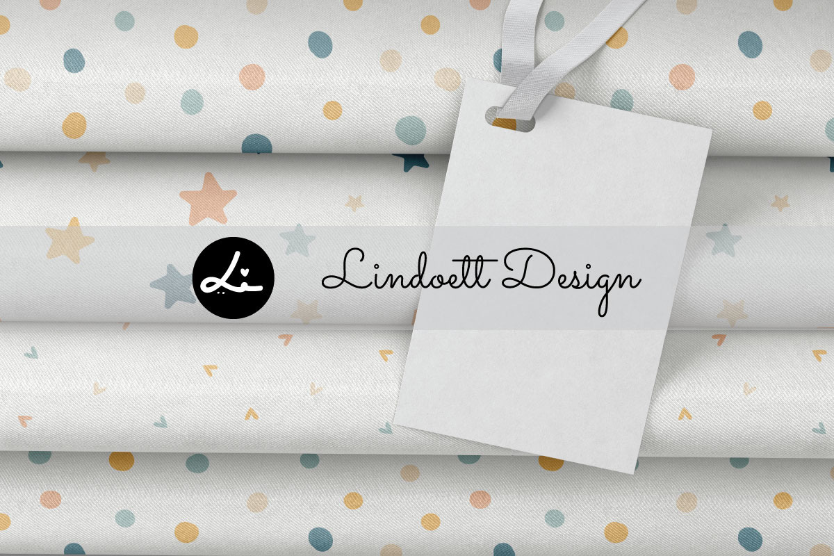 Pastel star, dots and hearts pattern, a Pattern Graphic by lindoet23 (Photo 3 of 4)