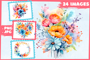 A Touch Of Summer Flowers, a Decorative Illustration by Whimsy & Wishes (Thumbnail 1 of 5)