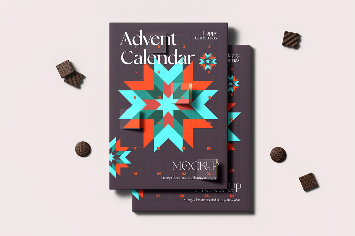 Advent Calendar Mock-up, an Advertising Mockup by zippypixelstudio (Photo 2 of 9)