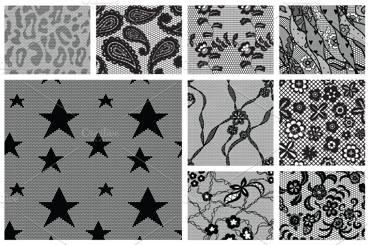 13 Lacy vector seamless patterns, a Pattern Graphic by tamara.comotomka (Photo 1 of 4)