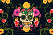 Día de los Muertos Flourish Ornament, a Seasonal Illustration by Invisual Studio (Thumbnail 3 of 8)