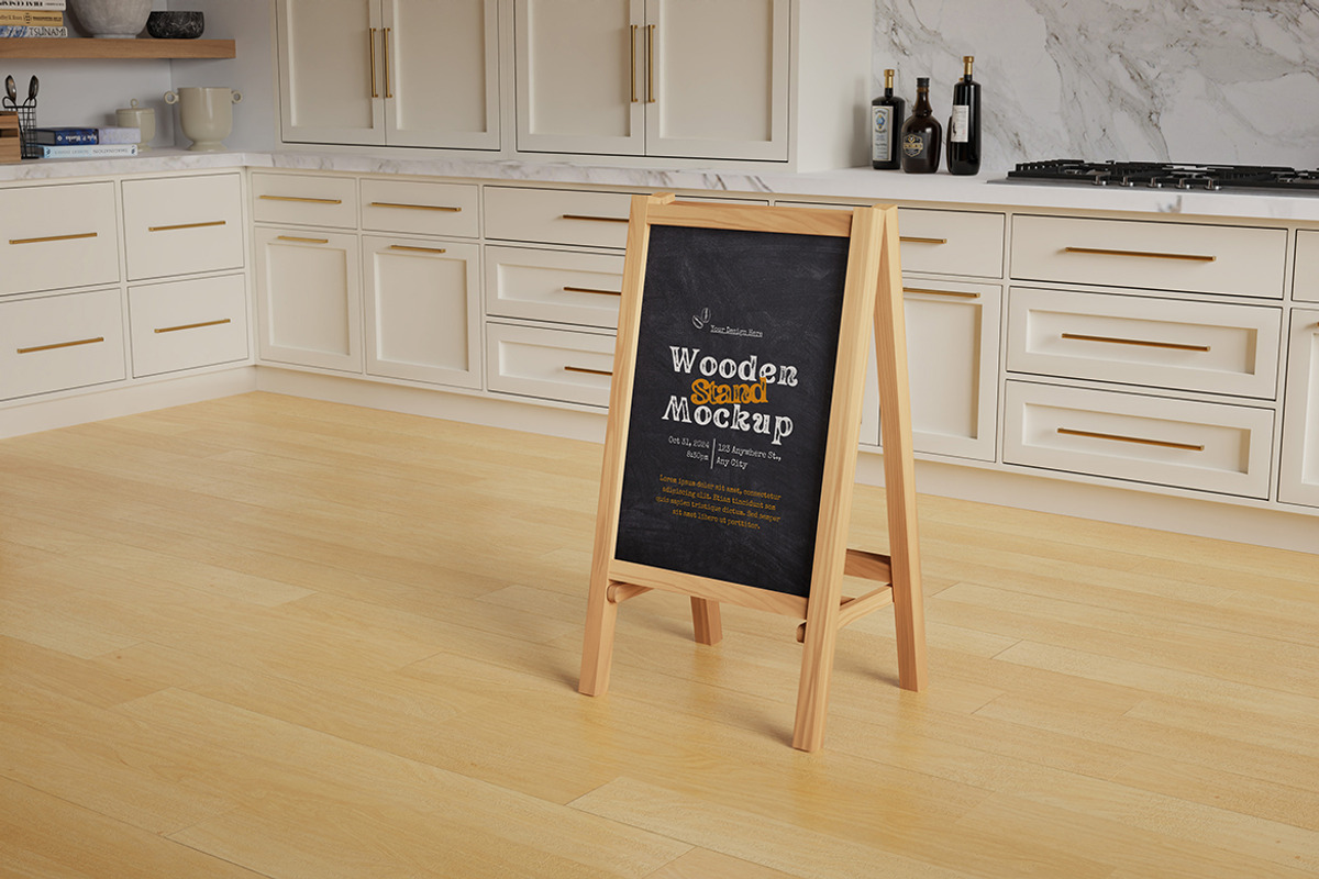Wooden Stand Board Mockup, an Advertising Mockup by MrLetters (Photo 5 of 5)