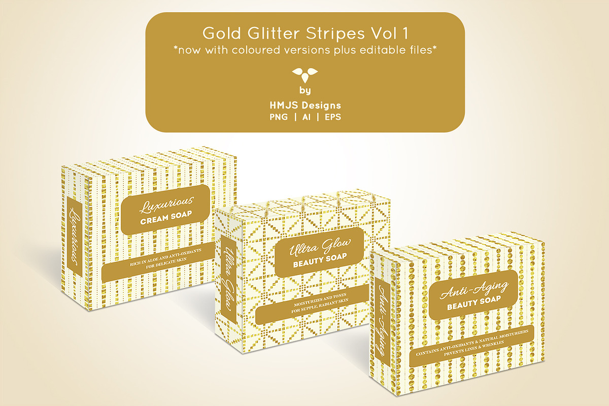 Gold Glitter Stripes, Vol 1, a Pattern Graphic by HMJS Designs (Photo 2 of 7)