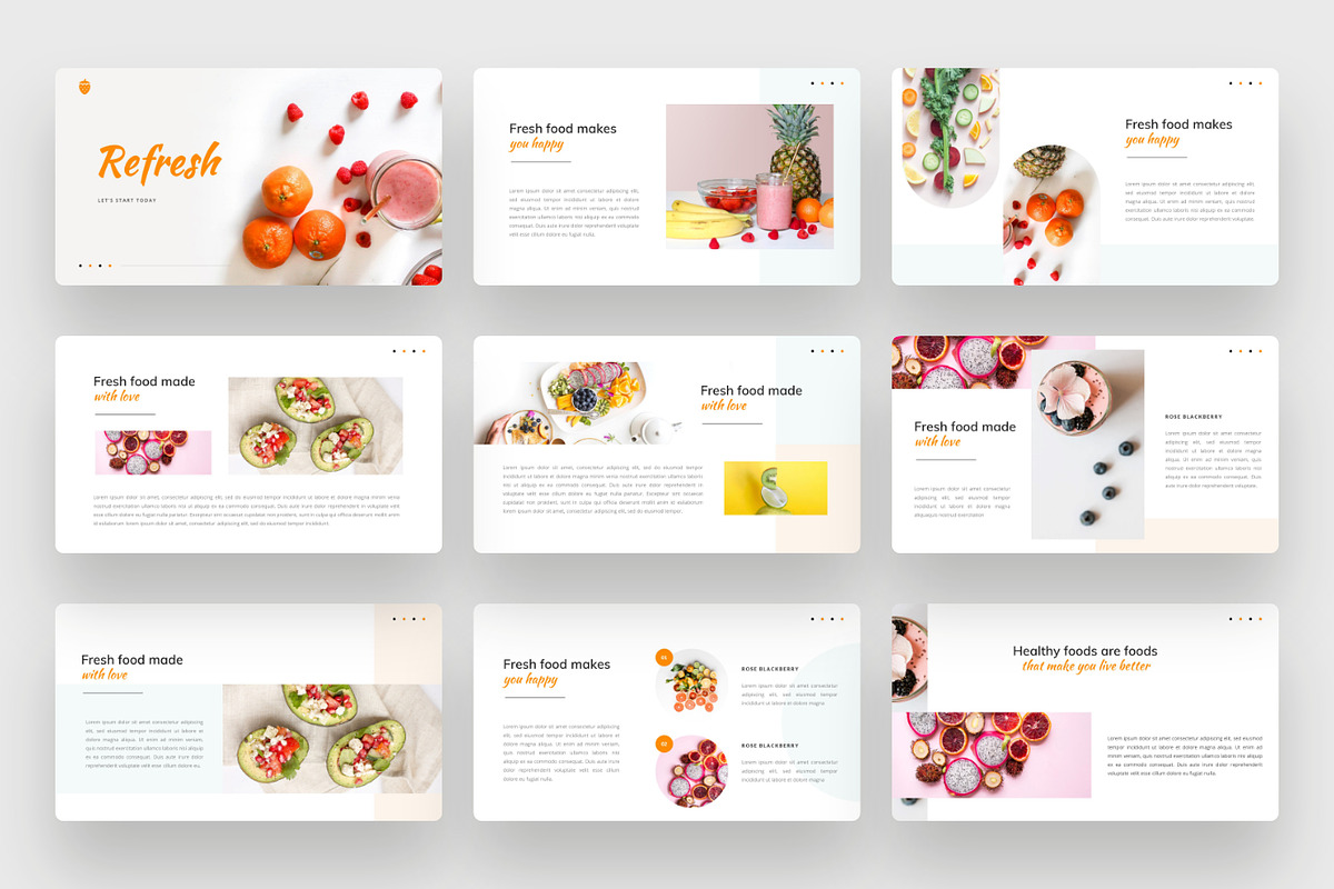Refresh - Food Keynote Template, a Presentation Template by BeadyLab (Photo 2 of 5)