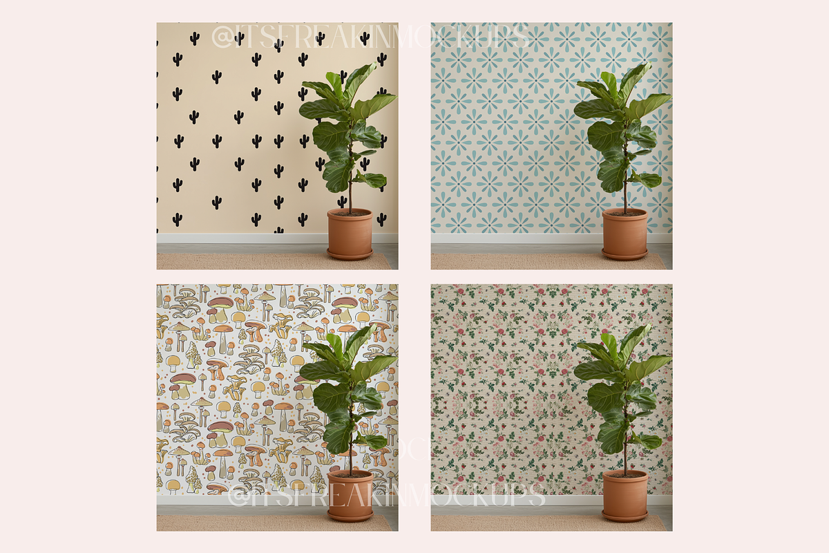 8 Wallpaper Mockup Bundle, a Household Mockup by ItsFreakinMockups (Photo 4 of 9)