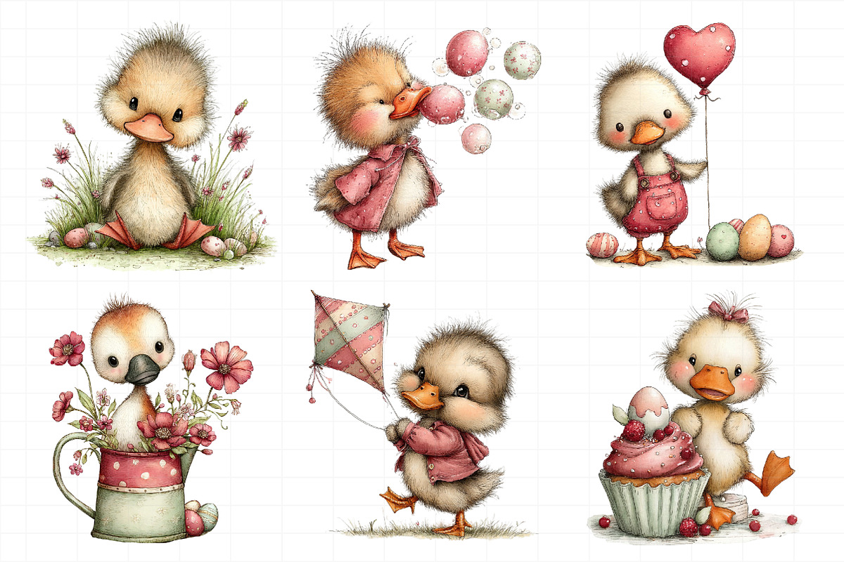 Pastel Easter Duckling Clipart, an Illustration by Daily.Designs (Photo 5 of 8)