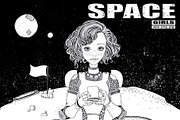SPACE GIRLS Coloring Collection, a Person Illustration by ImHope (Thumbnail 2 of 10)