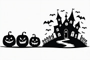 Haunted Halloween Silhouette bundle, an Illustration by hafijul (Thumbnail 8 of 9)