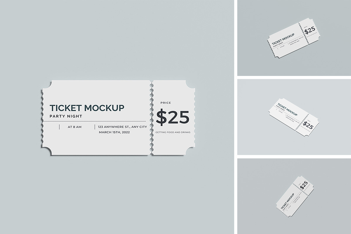 Ticket Mockup, a Books & Magazine Mockup by mahhyud (Photo 1 of 5)