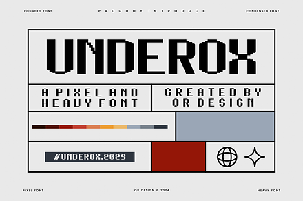 Underox - Pixel & Heavy Font, a Sans Serif Font by QR Design Studio