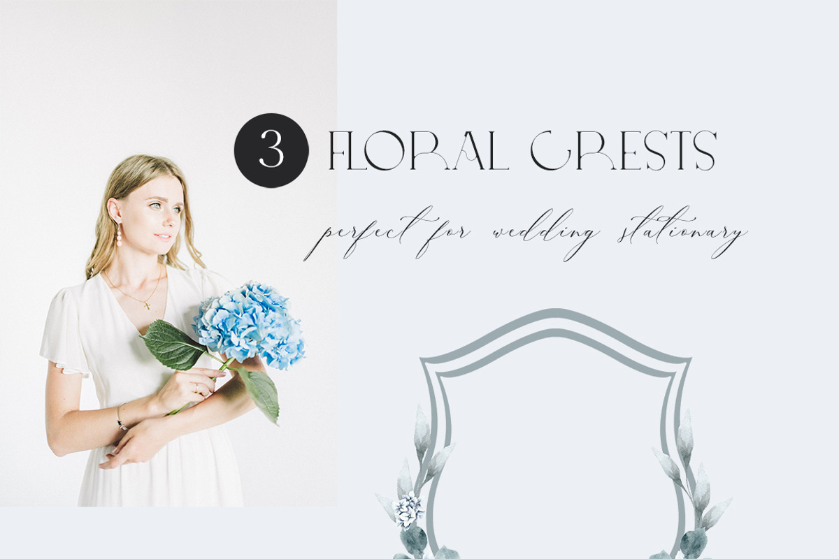 Dusty Blue- Watercolor floral Set, an Illustration by Grace Noboa Illustrations (Photo 6 of 9)
