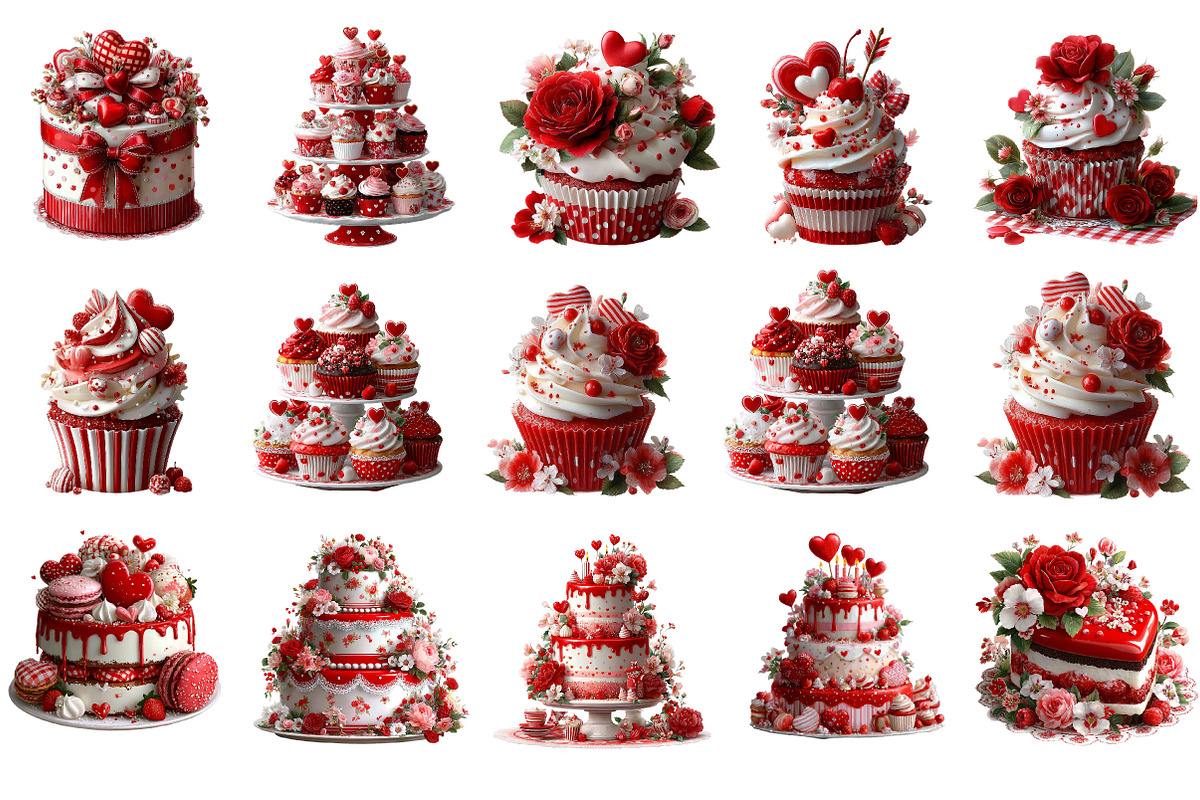 Valentine Gift Cake Clipart, an Illustration by DreamArtGraphic (Photo 2 of 4)