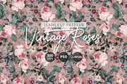 Vintage Roses - Seamless Patterns, a Pattern Graphic by texvogue (Thumbnail 1 of 11)