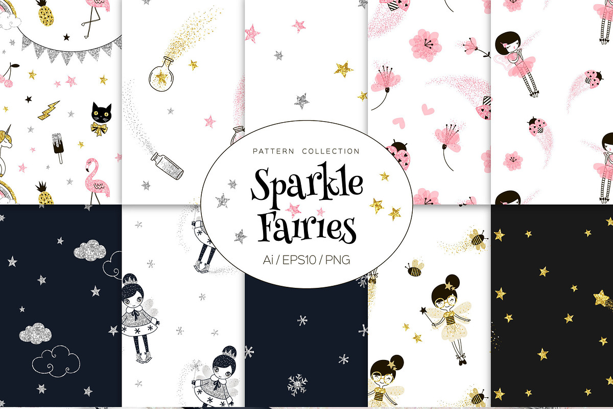 Shiny Sparkle Glitter pattern set, a Pattern Graphic by @olga.angelloz