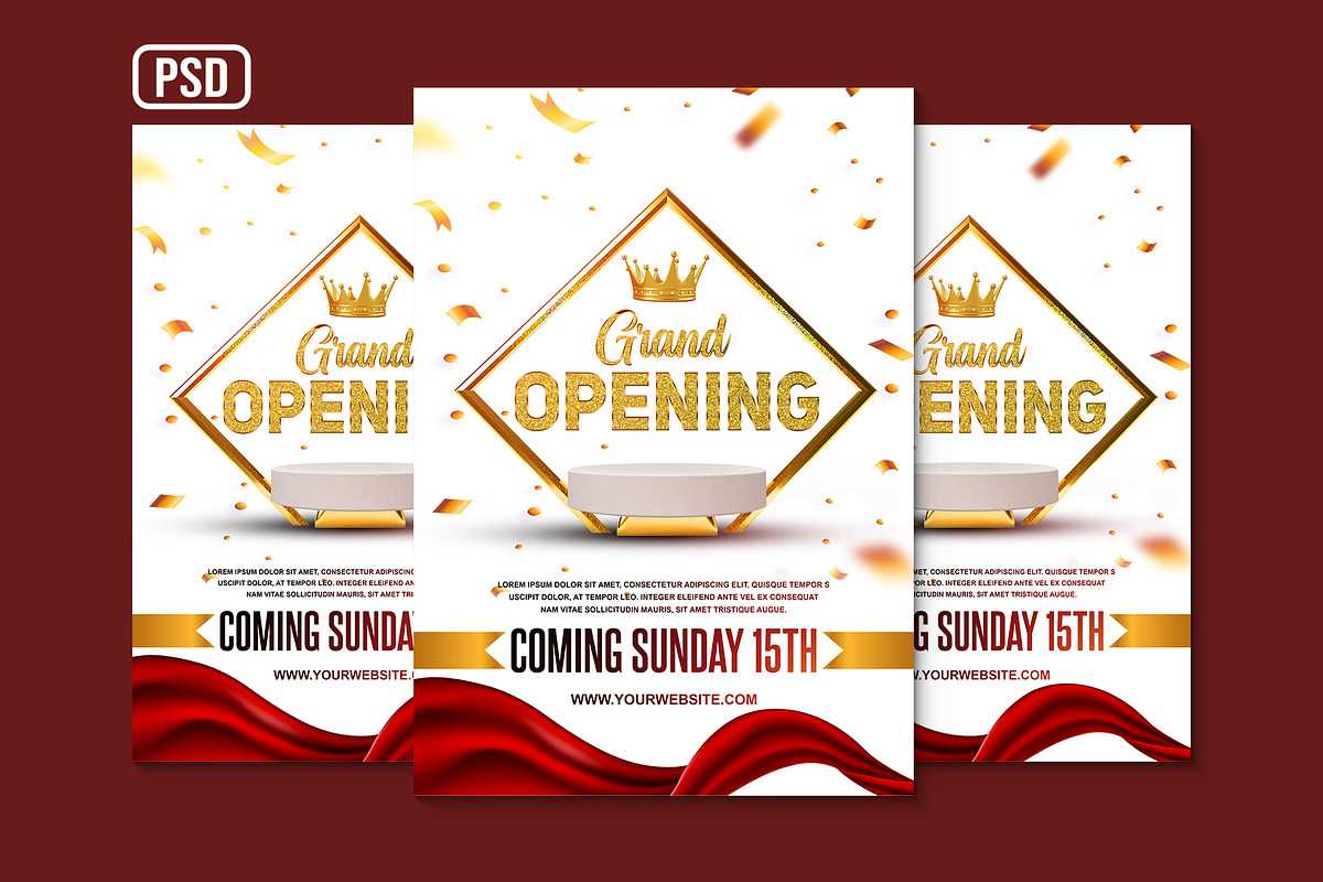 Grand Opening Poster/ Flyer Template, a Flyer Template by Black Spade Design