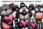 Valentine Animals Clipart, an Illustration by CreationArt (Thumbnail 1 of 6)
