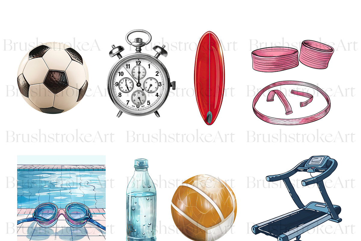 Watercolor Fitness Clipart, Gym PNG, a Sport Illustration by BrushstrokeArtGB (Photo 2 of 9)