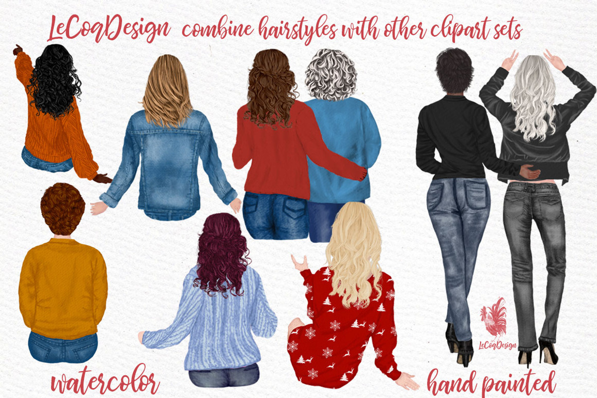 Hairstyles clipart, Girls Hairstyles, an Illustration by LeCoqDesign