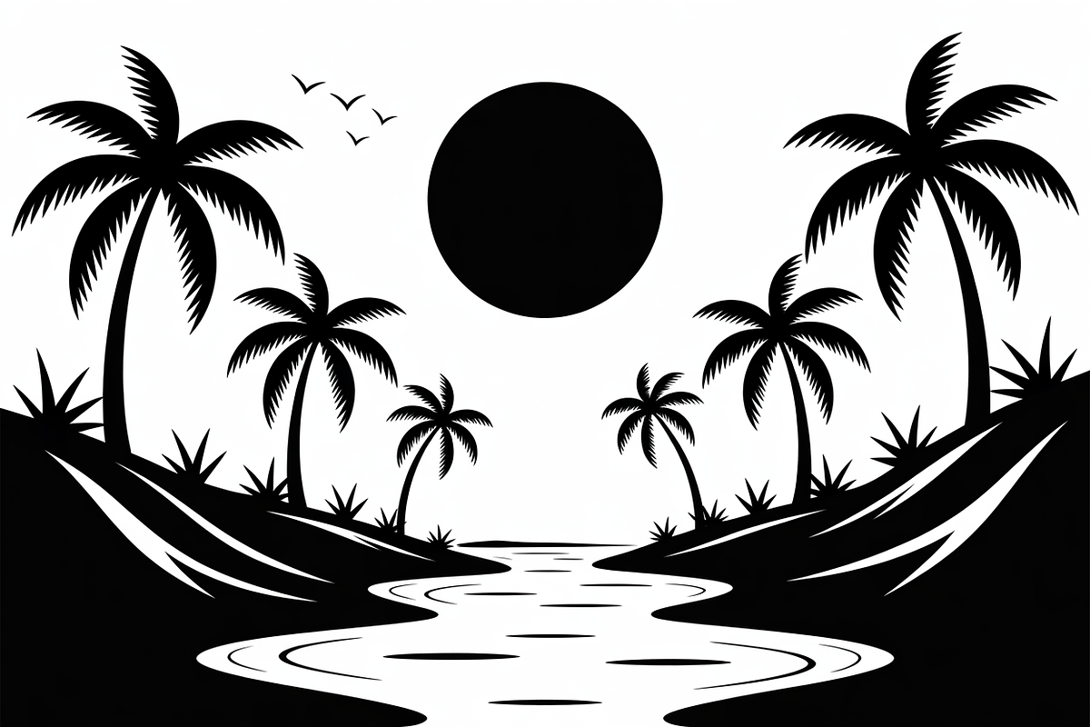 Scenic Sunset Over Tropical Beach |, an Illustration by Amazin_art (Photo 5 of 7)