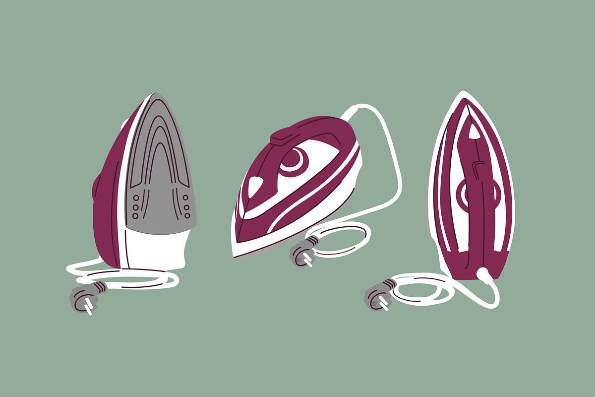 Steam irons for clothes set, an Object Illustration by Good Studio (Photo 5 of 6)