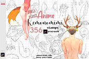 Procreate Kemonomimi Anime Animal, a Brush Add-On by ArtPrintBabe (Thumbnail 1 of 10)