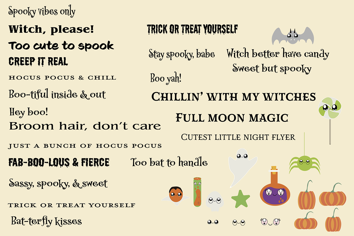 Kawaii Halloween Magic Pack, an Illustration by ElicoelhoDesign Shop (Photo 2 of 5)