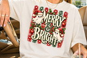 Merry & Bright Ghost Christmas PNG, a Seasonal Illustration by Rose Art (Thumbnail 2 of 4)