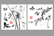 Japanese  Painting Sumi-e., an Illustration by Adamskyistudio (Thumbnail 2 of 5)