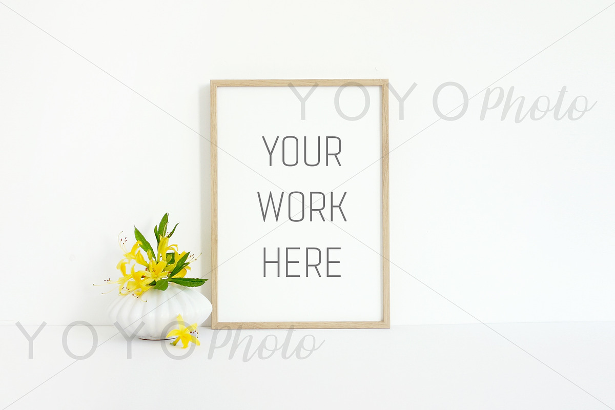 Thin Wooden Frame Mock Up A4, a Print Template by YOYO Photo (Photo 1 of 2)