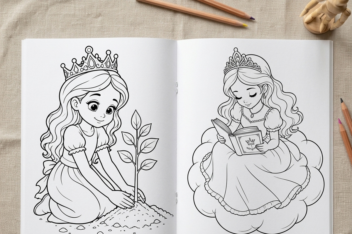 Magical Princess Coloring Book Vol37, a Person Illustration by ikarifq shop (Photo 4 of 7)
