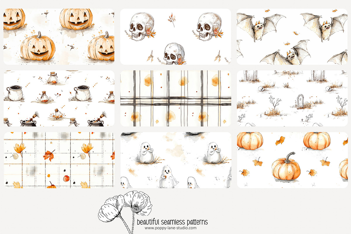 70 minimalist Halloween pattern, a Pattern Graphic by Poppy Lane Studio (Photo 9 of 10)