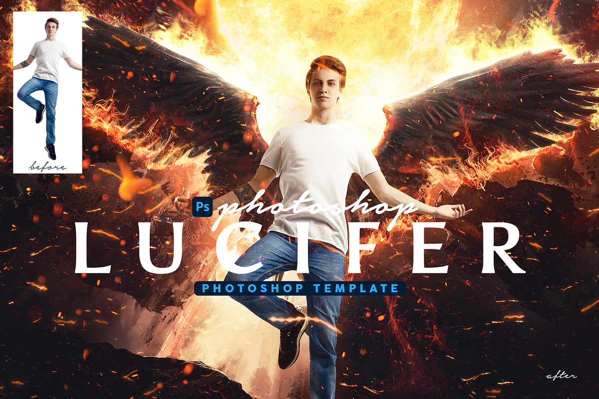 Lucifer Photoshop Template, a Poster Template by DuoFankaar (Photo 1 of 13)