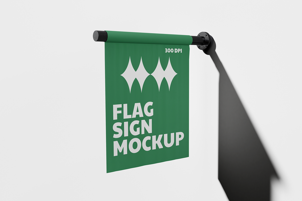 Flag Sign Mockup, an Advertising Mockup by DSNA Mockup (Photo 2 of 5)