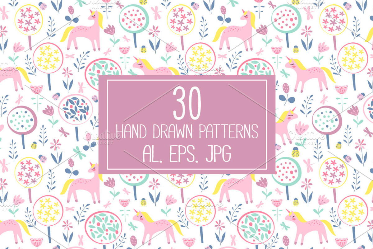 for GIRLS Seamless Patterns, a Pattern Graphic by Katya_lu (Photo 2 of 9)