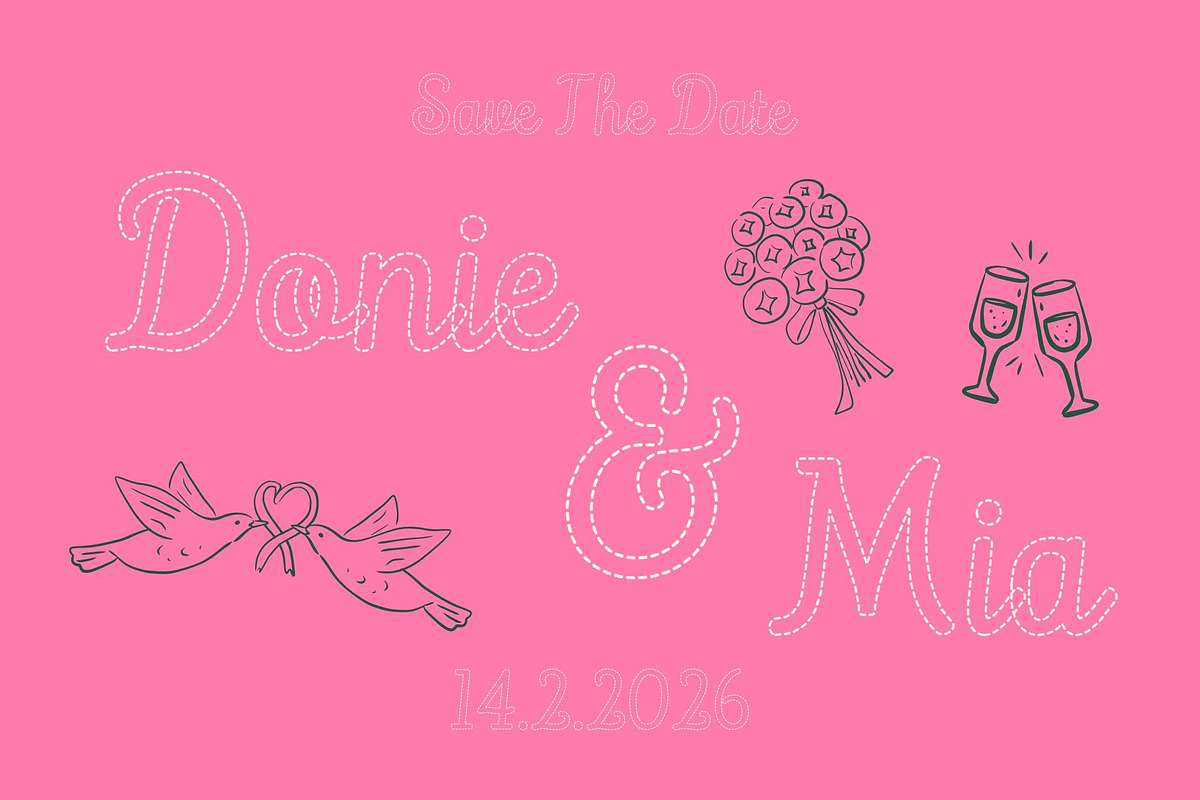 CS Dainty Dashed, a Script Font by Craft Supply Co. (Photo 6 of 8)