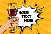 Woman holding glass of wine POP ART, a Food Illustration by Kapitosh (Thumbnail 2 of 8)