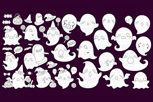 Halloween Cute Ghost Coloring